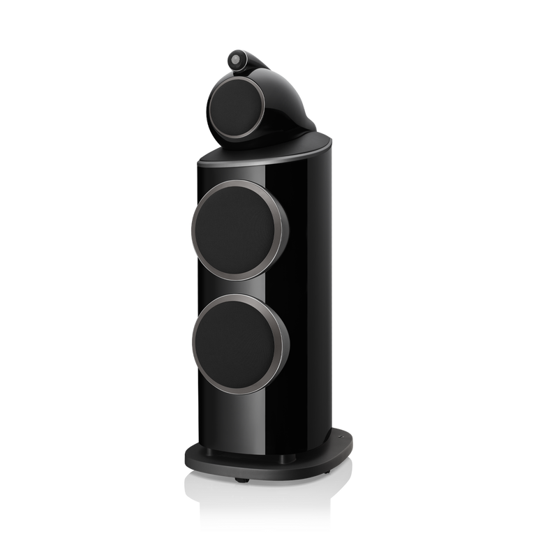 801 D4 - Black side front covered woofers view